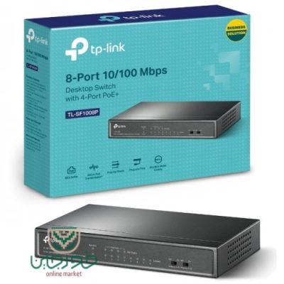 سوئیچ 8 پورت PoE 10/100 تی پی لینک مدل TP-LINK TL-SF1008P ا TP-LINK TL-SF1008P Un-Managed Desktop PoE Switch 8-Port 10/100