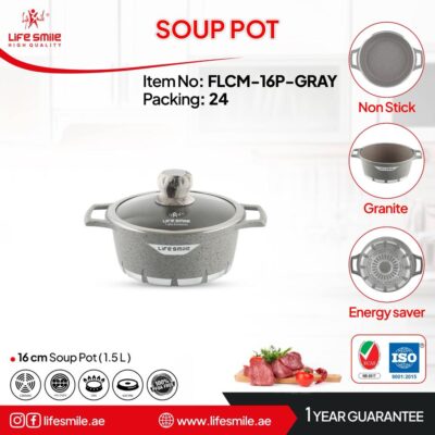 قابلمه تکی سوپر گرانیت مدل : FLCM-16p-Gray