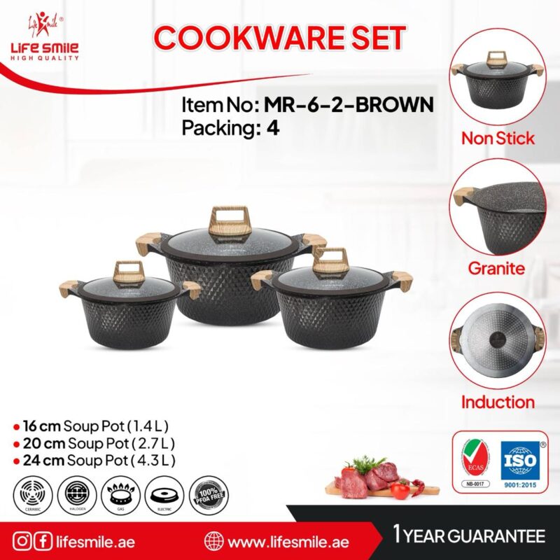 سرویس نانوگرانیت طرح دسته چوبی مدل : MR-6-2-Brown